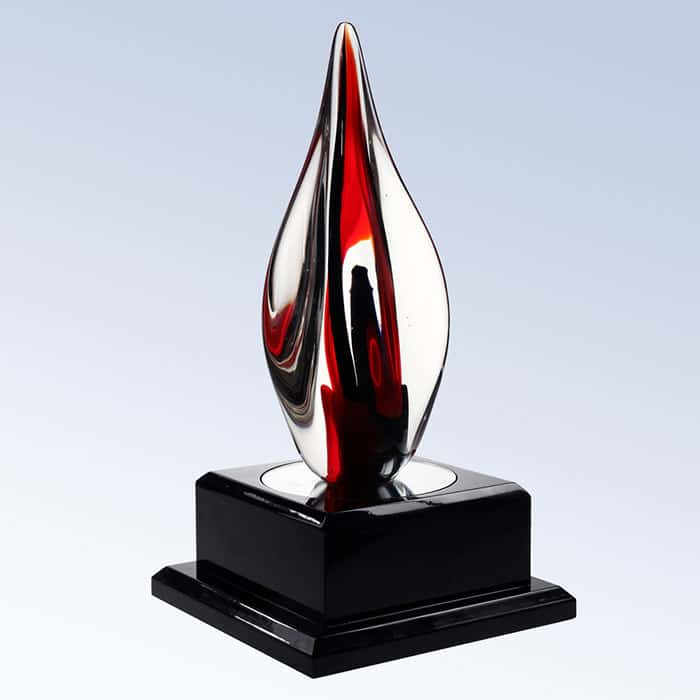 G1623 - G1623 | Red Contemporary Award with Black Wood Base