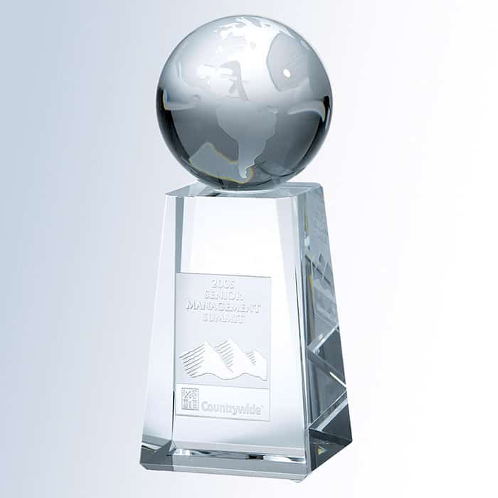 Crystal World Globe Column Award Crystal World Globe Column Award