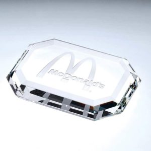 Crystal Beveled Rectangle paperweight