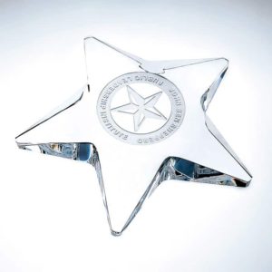 Crystal Pentagon Star paperweight