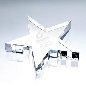 Crystal Flat Star paperweight