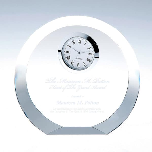 Crystal Circle Silver Clock