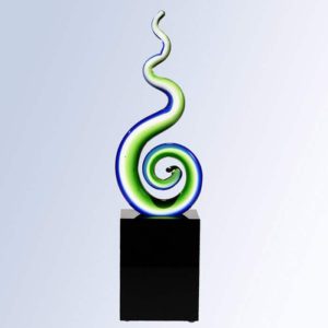 Green Spiral art glass award