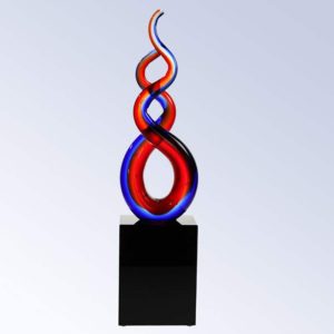Patriotic Double Helix art glass award