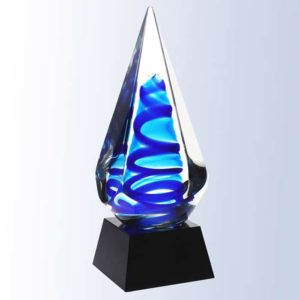 Blue Ocean Spiral art glass award