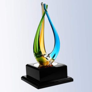 Tripod Award with black wood base