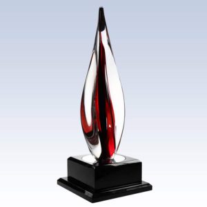 Black Contemporary Award with black wood base
