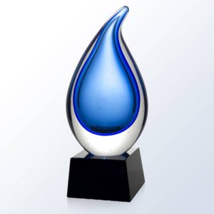 Rain Drop art glass award